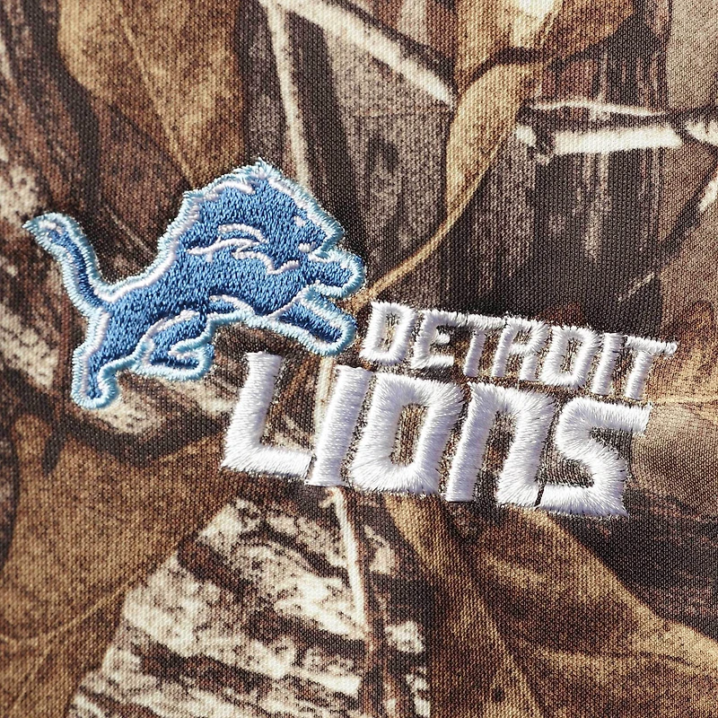 Sweat à capuche en polaire technique Dunbrooke Realtree Camo Detroit Lions Circle Champion pour homme