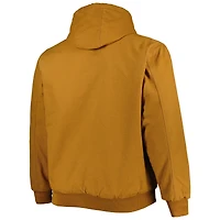 Veste à capuche zippée en toile Dakota pour homme, couleur beige, Detroit Lions, grandes tailles, Dunbrooke Tan
