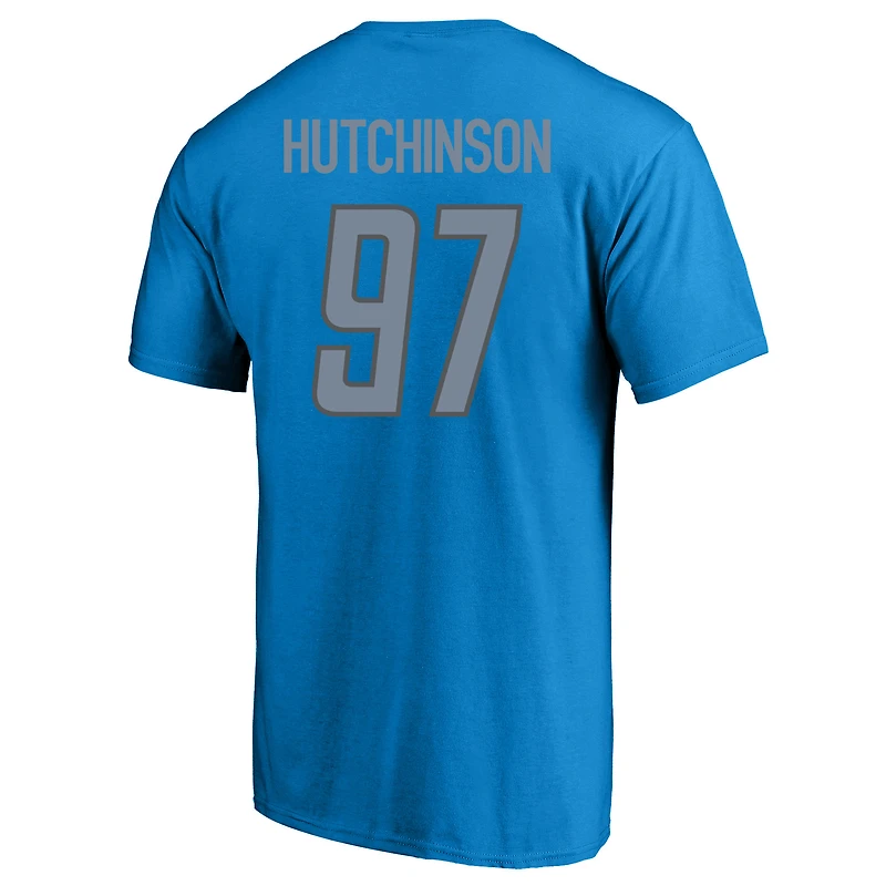 T-shirt Fanatics Aidan Hutchinson bleu Detroit Lions Big & Tall avec nom et numéro de joueur pour hommes