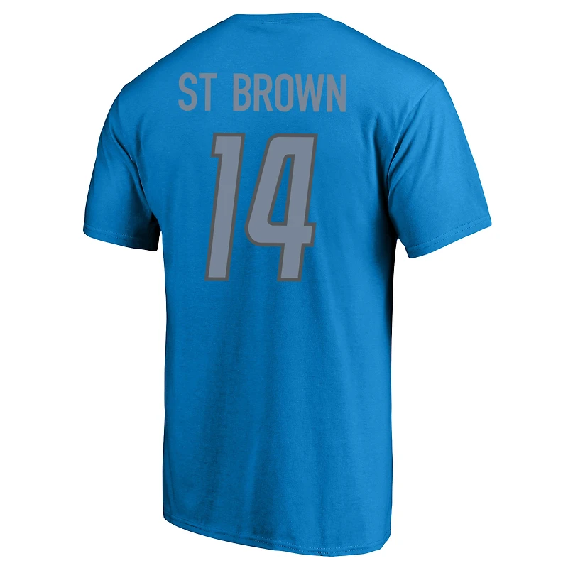 Men's Fanatics Amon-Ra St. Brown Blue Detroit Lions Big & Tall Player Name Number T-Shirt
