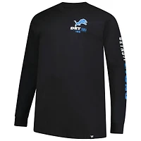 Men's Fanatics Black Detroit Lions Big & Tall Clock Management Legacy Long Sleeve T-Shirt
