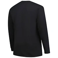 T-shirt à manches longues Fanatics pour homme, noir, Detroit Lions, Big & Tall Clock Management Legacy