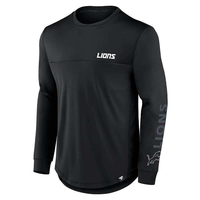 T-shirt à manches longues Fanatics Black Detroit Lions Blackout pour homme