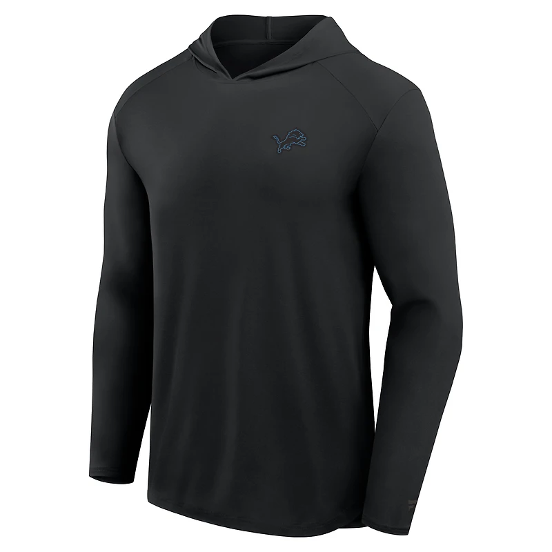 T-shirt à capuche manches longues Fanatics pour homme, noir