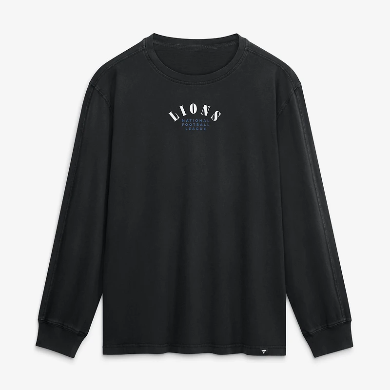 Men's Fanatics Black Detroit Lions Fullback Drive Relaxed Fit Long Sleeve T-Shirt