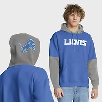 Men's Fanatics Blue/Gray Detroit Lions Helmet Pullover Hoodie