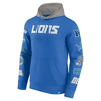 Men's Fanatics  Blue/Gray Detroit Lions Patched Out Pullover Hoodie