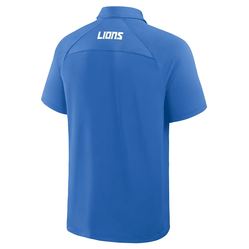 Polo raglan bleu Fanatics pour homme des Lions de Détroit
