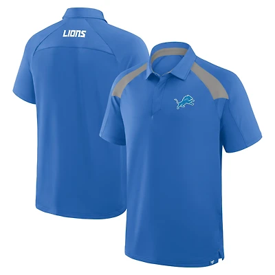 Polo raglan bleu Fanatics pour homme des Lions de Détroit
