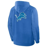 Sweat à capuche zippé bleu Detroit Lions Checkdown Pass pour homme