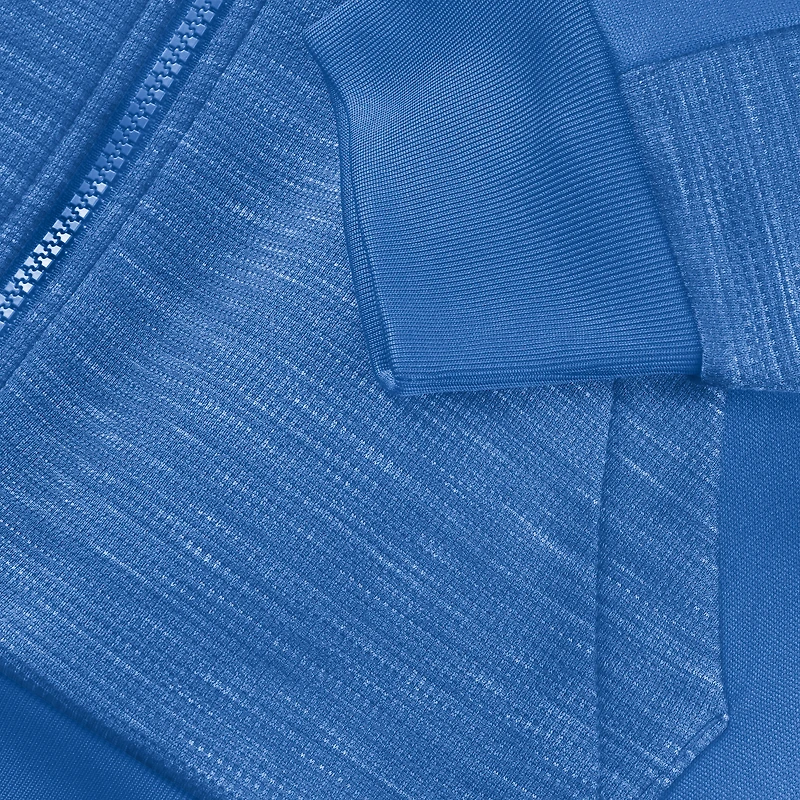 Sweat à capuche zippé bleu Detroit Lions Checkdown Pass pour homme