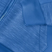 Sweat à capuche zippé bleu Detroit Lions Checkdown Pass pour homme