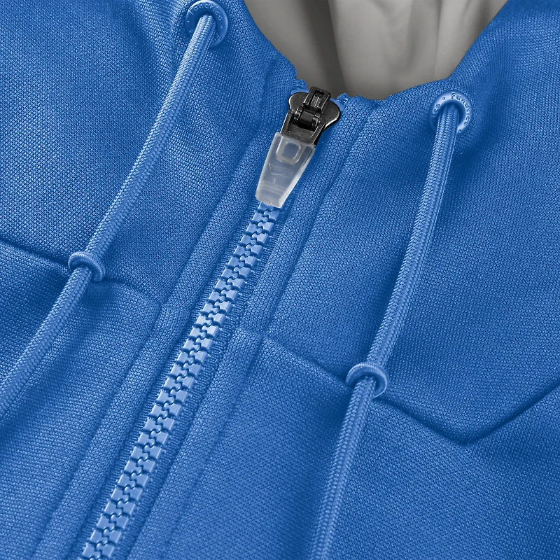 Sweat à capuche zippé bleu Detroit Lions Checkdown Pass pour homme