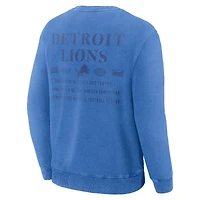 Men's Fanatics Blue Detroit Lions Deep Route Pullover Sweatshirt