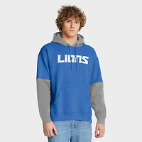 Sweat à capuche bleu Fanatics pour homme avec logo casque des Lions de Detroit
