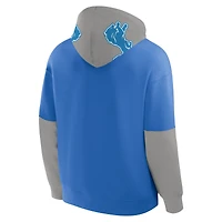 Men's Fanatics Blue Detroit Lions Helmet Pullover Hoodie