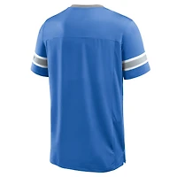 Men's Fanatics Blue Detroit Lions Hometown Premium Hashmark V-Neck T-Shirt