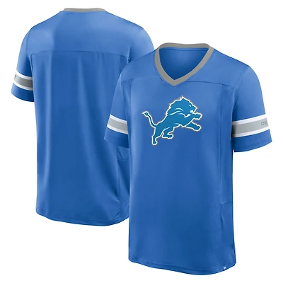 T-shirt col V Premium Hashmark bleu Fanatics pour homme, Detroit Lions Hometown