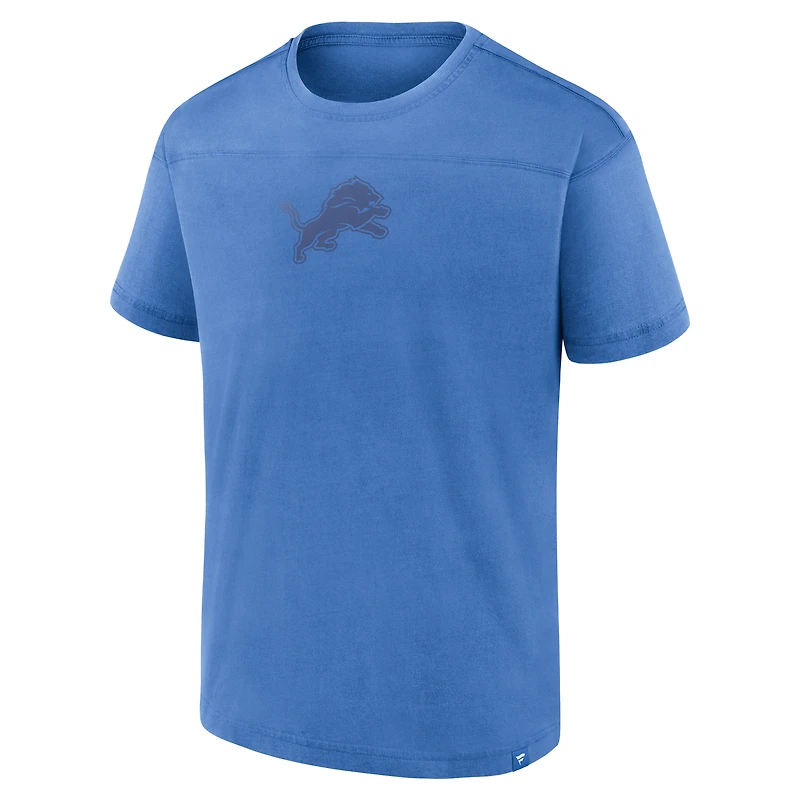 T-shirt bleu Fanatics pour homme, modèle mini ton sur ton, des Lions de Détroit