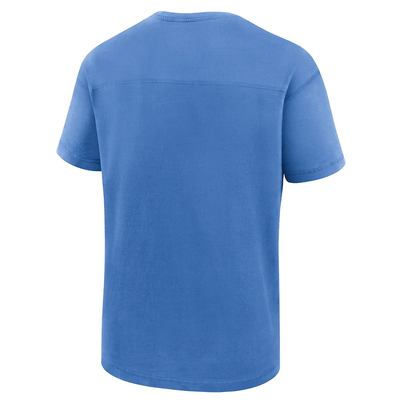 T-shirt bleu Fanatics pour homme, modèle mini ton sur ton, des Lions de Détroit