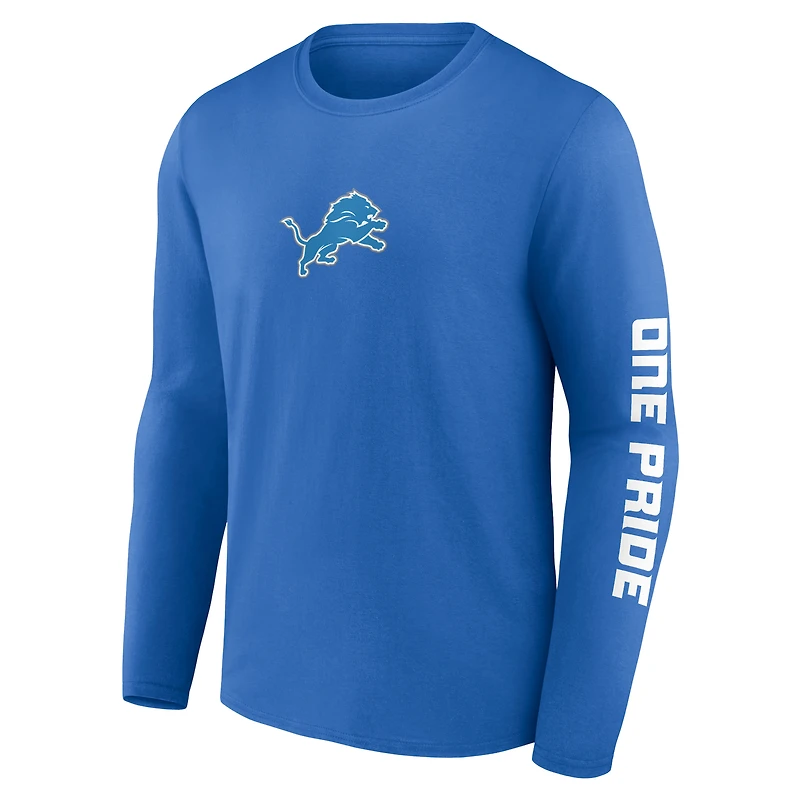 T-shirt à manches longues Fanatics Blue Detroit Lions One Pride pour homme