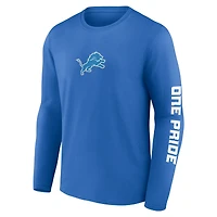 T-shirt à manches longues Fanatics Blue Detroit Lions One Pride pour homme