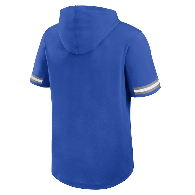 Men's Fanatics Blue Detroit Lions Optimal Play Short Sleeve Hooded T-Shirt