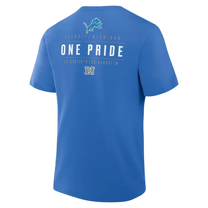 Men's Fanatics Blue Detroit Lions Passing Pocket Legacy T-Shirt