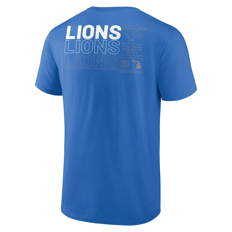 T-shirt bleu Fanatics Detroit Lions Repeat Stats pour hommes