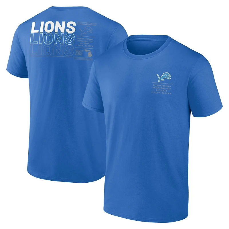 T-shirt bleu Fanatics Detroit Lions Repeat Stats pour hommes