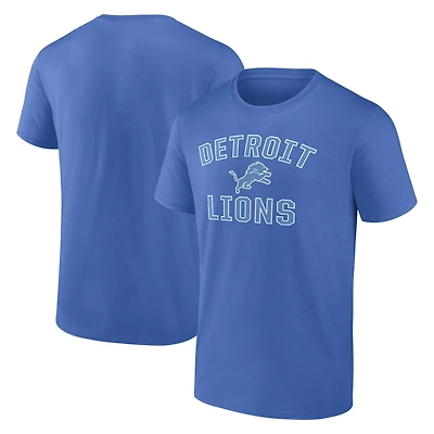 T-shirt Fanatics bleu pour homme avec arche de la victoire des Lions Detroit