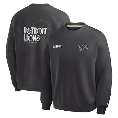 Men's Fanatics Charcoal Detroit Lions Oversized Type Play Multi Sweatshirt