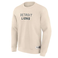 Men's Fanatics Cream Detroit Lions Elements Future Ground Lettering Pullover Sweatshirt