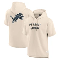 Men's Fanatics Cream Detroit Lions Elements Future Ground Lettering Short Sleeve Pullover Hoodie