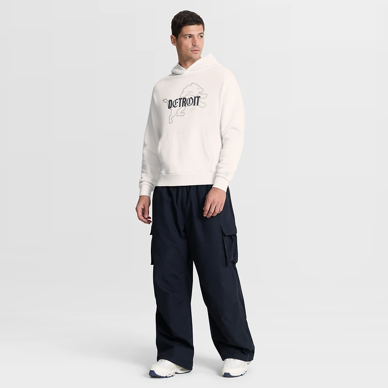 Sweat à capuche oversize crème Detroit Lions pour homme de Fanatics.