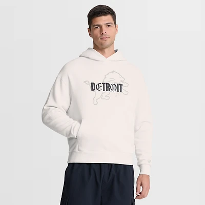 Men's Fanatics Cream Detroit Lions Oversized Type Play Location Hoodie