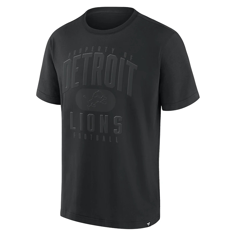 Men's Fanatics Detroit Lions Blackout Heavyweight T-Shirt