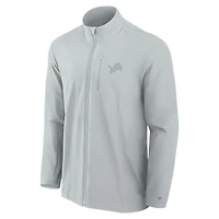 Men's Fanatics Gray Detroit Lions Front Office Micro Tonal Lightweight Full-Zip Jacket