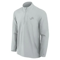 Men's Fanatics Gray Detroit Lions Front Office Micro Tonal Quarter-Zip Pullover