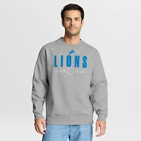 Men's Fanatics Heather Gray Detroit Lions Direct Handoff Legacy Pullover Sweatshirt