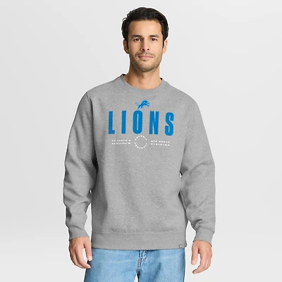 Sweat-shirt à capuche Fanatics gris chiné pour homme, motif héritage des Detroit Lions