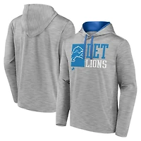 Sweat à capuche Fanatics gris chiné pour homme « Detroit Lions Never Quit »