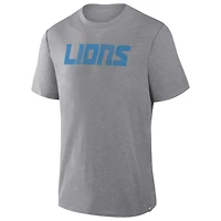 T-shirt tri-blend gris chiné Fanatics pour homme, Detroit Lions, Pass Rush