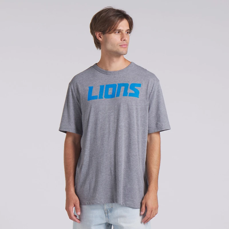 T-shirt tri-blend gris chiné Fanatics pour homme, Detroit Lions, Pass Rush