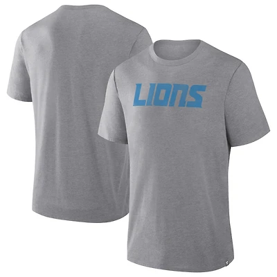 T-shirt tri-blend gris chiné Fanatics pour homme, Detroit Lions, Pass Rush