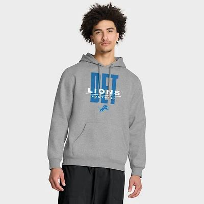 Sweat à capuche Legacy pour homme, gris chiné, fanatiques, Detroit Lions, plaqueur droit