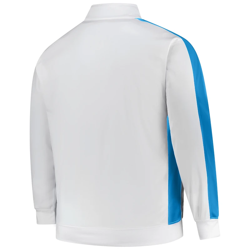 Men's Fanatics White Detroit Lions Big & Tall Tricot Full-Zip Track Jacket