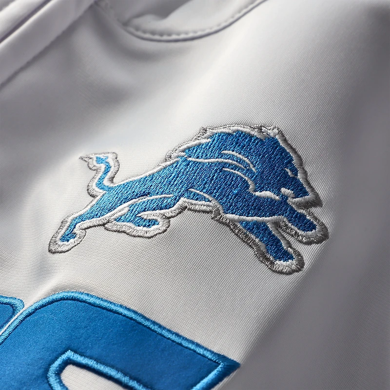 Men's Fanatics White Detroit Lions Big & Tall Tricot Full-Zip Track Jacket