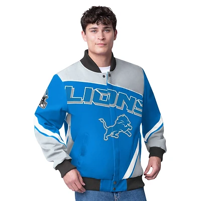 Men's G-III Extreme Blue Detroit Lions Maximum Racing Full-Snap Jacket