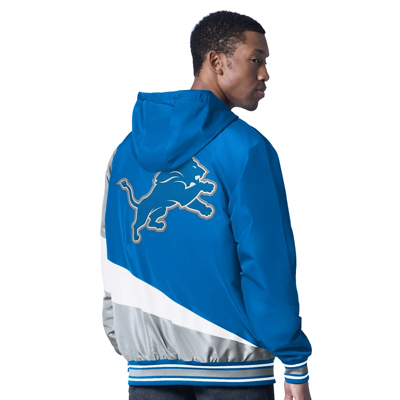 Veste à capuche réversible fermeture éclair intégrale G-III Sports by Carl Banks pour homme, bleu/anthracite, Detroit Lions Dual Threat